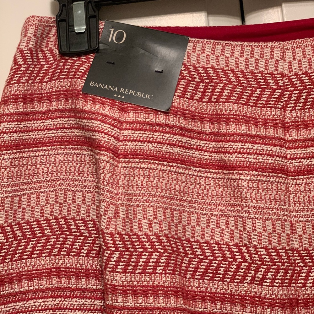 Banana Republic Rust Red/White Miniskirt